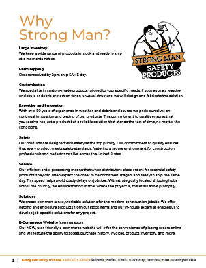STRONG MAN Safety Products | Product Catalog